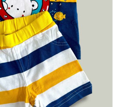 Комплект CHICCO Mar в синьо и жълто - снимка 2 - Комплекти с къс ръкав за момче - Yomi.Kids