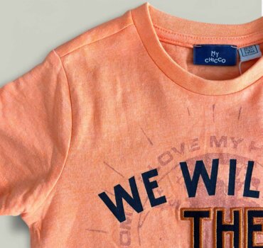 Тениска CHICCO Change в светло оранжево - снимка 2 - Тениски и потници за момче - Yomi.Kids