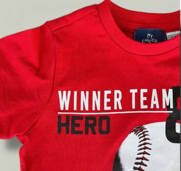 Тениска CHICCO Baseball в червено - снимка 2 - Тениски и потници за момче - Yomi.Kids