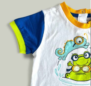 Комплект CHICCO Alto в бяло и синьо - снимка 2 - Комплекти с къс ръкав за момче - Yomi.Kids