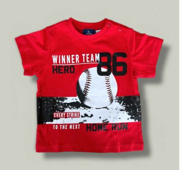 Тениска CHICCO Baseball в червено - снимка 1 - Тениски и потници за момче - Yomi.Kids