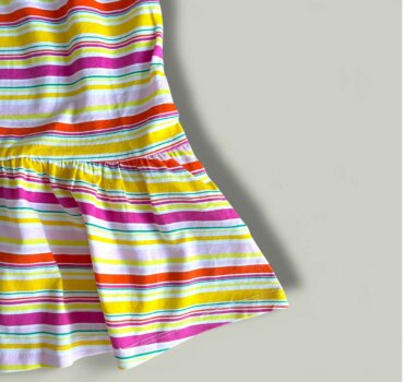 Бебешка рокля CHICCO Fruits с десен на райе - снимка 2 - Рокли и поли - Yomi.Kids