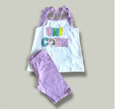 Комплект CHICCO Purple в бяло и лилаво - снимка 1 - Комплект с къс ръкав за момиче - Yomi.Kids