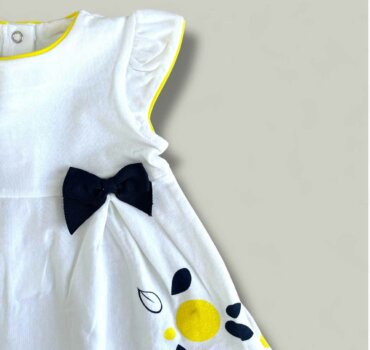 Бебешка рокля CHICCO с цветя, в бяло - снимка 2 - Рокли и поли - Yomi.Kids