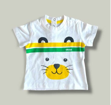 Бебешка тениска CHICCO WB в бяло - снимка 1 - Тениски и потници за момче - Yomi.Kids