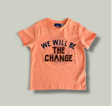 Тениска CHICCO Change в светло оранжево - снимка 1 - Тениски и потници за момче - Yomi.Kids