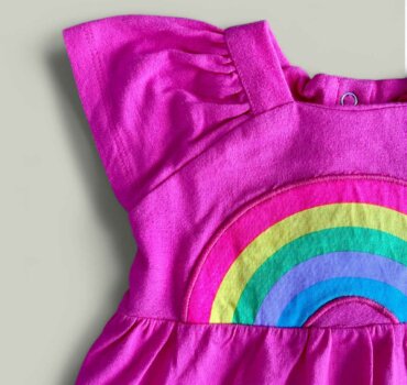 Бебешка рокля CHICCO дъга в цвят циклама - снимка 2 - Рокли и поли - Yomi.Kids