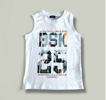 Потник CHICCO BSK в бяло - снимка 1 - Тениски и потници за момче - Yomi.Kids