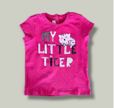 Бебешка тениска CHICCO Tiger в цвят циклама - снимка 1 - Тениски и потници за момиче - Yomi.Kids