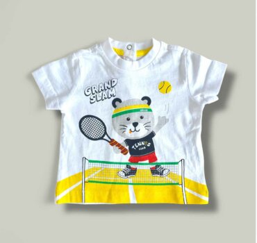 Бебешка тениска CHICCO Grand в бяло - снимка 1 - Тениски и потници за момче - Yomi.Kids