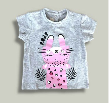 Бебешка тениска CHICCO Leopard в сиво - снимка 1 - Тениски и потници за момиче - Yomi.Kids