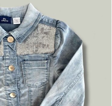 Дънково яке CHICCO в светло синьо - снимка 3 - Якета за момиче - Yomi.Kids