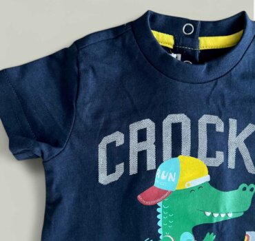 Бебешка тениска CHICCO Crocky в тъмно синьо - снимка 2 - Тениски и потници за момче - Yomi.Kids