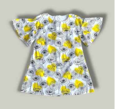 Рокля CHICCO Flowers в бяло - снимка 1 - Рокли и поли - Yomi.Kids