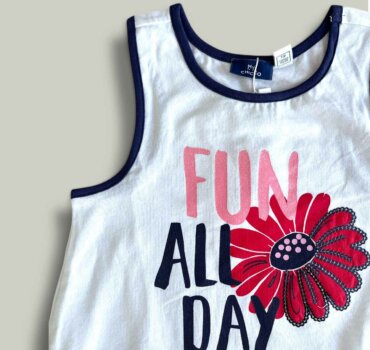 Рокля CHICCO Fun Day в бяло - снимка 3 - Рокли и поли - Yomi.Kids