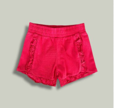 Къс панталон CHICCO с къдрички в червено - снимка 1 - Къси панталони за момиче - Yomi.Kids