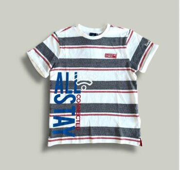 Тениска CHICCO Stay в бяло, сиво и червено - снимка 1 - Тениски и потници за момче - Yomi.Kids