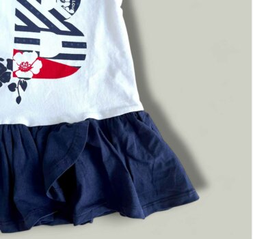 Рокля CHICCO B в бяло и тъмно синьо - снимка 2 - Рокли и поли - Yomi.Kids