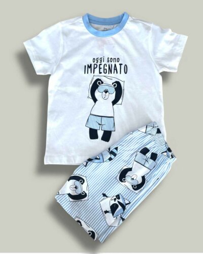 Пижама CHICCO панда в бяло и светло синьо - снимка 1 - Пижами за момче - Yomi.Kids