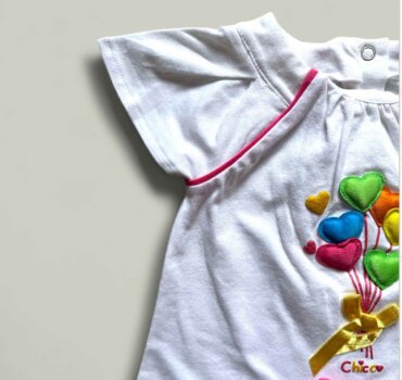 Комплект CHICCO Ballons в бяло и циклама - снимка 3 - Комплекти с къс ръкав за момиче - Yomi.Kids