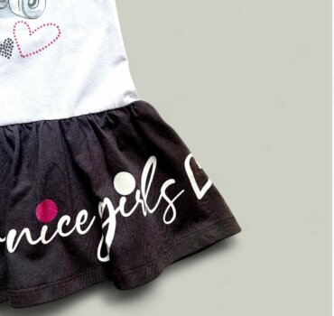 Рокля CHICCO Cheery в бяло и черно - снимка 2 - Рокли и поли - Yomi.Kids