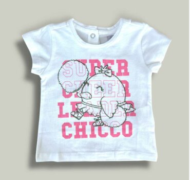 Бебешка тениска CHICCO Leader в бяло - снимка 1 - Тениски и потници за момиче - Yomi.Kids