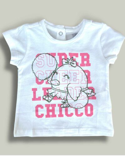 Бебешка тениска CHICCO Leader в бяло - снимка 1 - Тениски и потници за момиче - Yomi.Kids