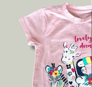 Тениска CHICCO Pink Safari в бледо розово - снимка 2 - Тениски и потници за момиче - Yomi.Kids