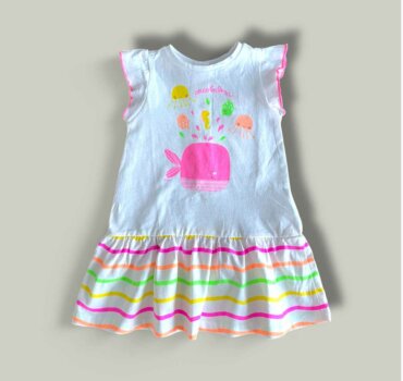 Бебешка рокля CHICCO Whale в бяло - снимка 1 - Рокли и поли - Yomi.Kids