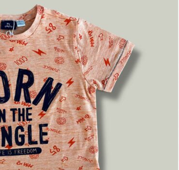 Тениска CHICCO Jungle в бледо оранжево - снимка 2 - Тениски и потници за момче - Yomi.Kids