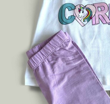 Комплект CHICCO Purple в бяло и лилаво - снимка 3 - Комплект с къс ръкав за момиче - Yomi.Kids