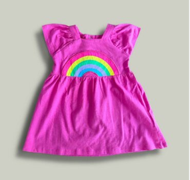 Бебешка рокля CHICCO дъга в цвят циклама- снимка 1 - Рокли и поли - Yomi.Kids