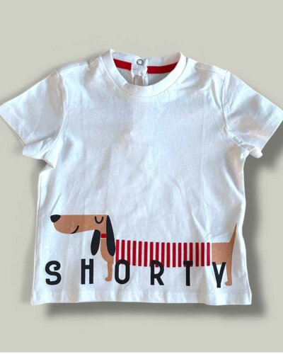 Тениска CHICCO Shorty в бяло - снимка 1 - Тениски и поттници за момче - Yomi.Kids