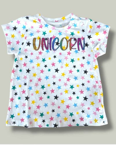Тениска CHICCO Unicorn Star в бяло - снимка 1 - Тениски и потници за момиче - Yomi.Kids