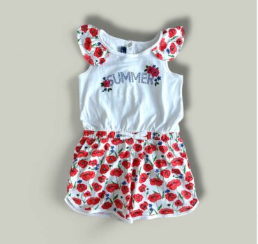 Гащеризон CHICCO Summer в бяло - снимка 1 - Рокли и поли - Yomi.Kids