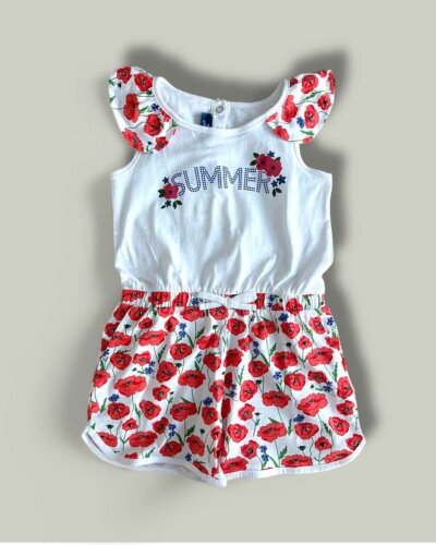 Гащеризон CHICCO Summer в бяло - снимка 1 - Рокли и поли - Yomi.Kids