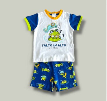 Комплект CHICCO Alto в бяло и синьо - снимка 1 - Комплекти с къс ръкав за момче - Yomi.Kids