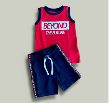 Комплект CHICCO Beyond в червено и тъмно синьо - снимка 1 - Комплекти с къс ръкав за момче - Yomi.Kids