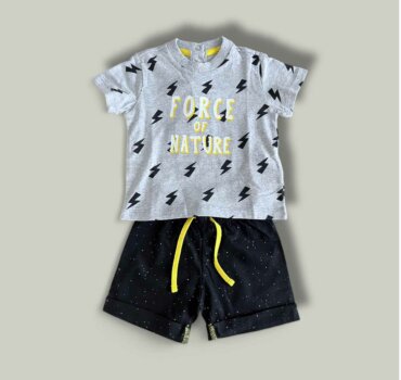 Комплект CHICCO Force в сиво и черно - снимка 1 - Комплекти с къс ръкав за момче - Yomi.Kids