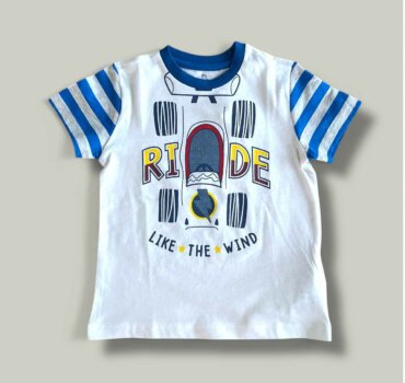 Тениска CHICCO Ride в бяло - снимка 1 - Тениски и потници за момче - Yomi.Kids