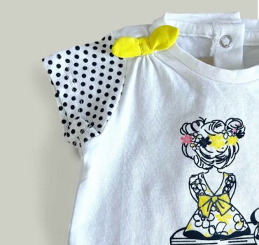 Комплект CHICCO Dots в бяло и жълто - снимка 2 - Комплекти с къс ръкав за момиче - Yomi.Kids