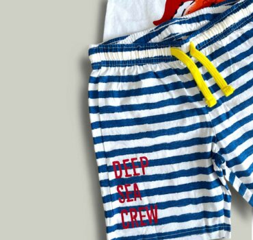 Комплект CHICCO Sea в бяло и синьо - снимка 2 - Комплекти с къс ръкав за момче - Yomi.Kids