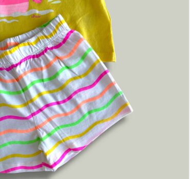 Комплект CHICCO Whale в жълто и райе - снимка 2 - Комплекти с къс ръкав за момиче - Yomi.Kids